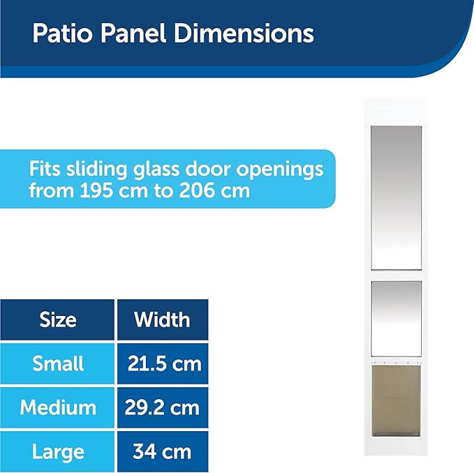 PetSafe 2-Piece Sliding Glass Pet Door - No-Cut DIY Install Doggy Door for Renters - Aluminum Frame - Adjustable Height 75 7/8" to 81" - Ideal for Medium Dogs Up to 40 lbs