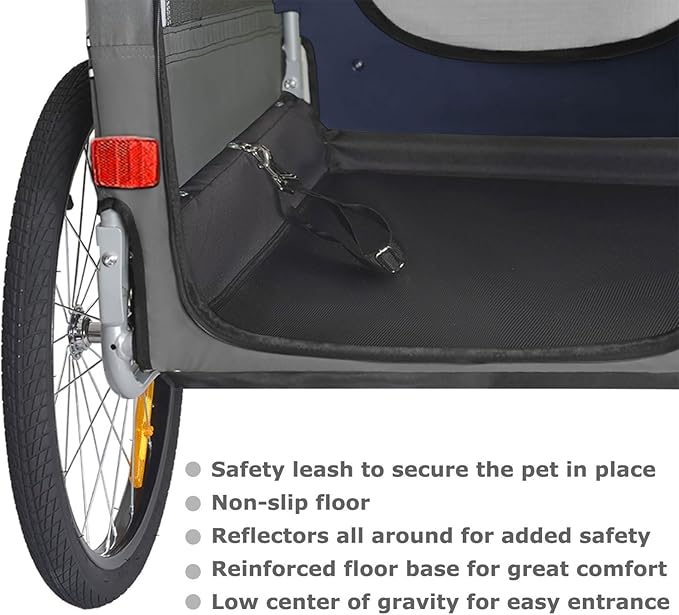 DOGGYHUT® Premium XL Pet Bike Trailer for Large Dog or Multiple Small Dogs, Up to 100 lbs,Dog Bicycle Carrier,Low Center of Gravity,Easy Folding Frame Cart