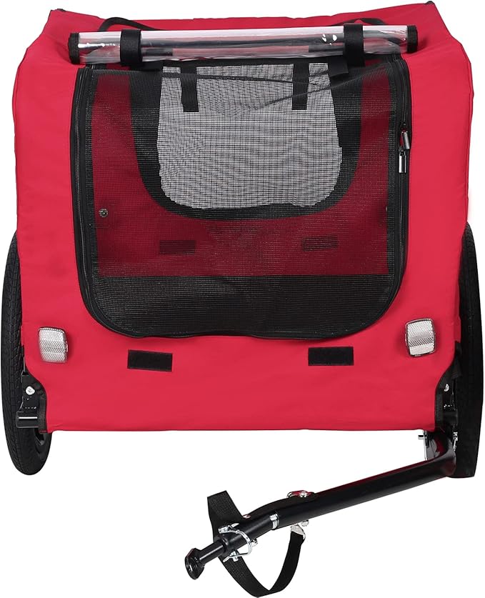 2-in-1 Dog Bike Trailer & Pet Carrier with Quick-Release Wheels, Foldable Steel Frame & Non-Slip Floor, 88 lbs Capacity for Medium/Small Dogs, Compatible with 20"-29" Bicycles
