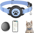 GPS Cat Tracker Collar(iOS & Android), Bluetooth Mini GPS Dog Tracker, Smart Pet Activity Tracker, No Monthly Fee, Work with Apple Find My & Google Find Hub, Finder Tag for Pets,Items 1 Pack Blue