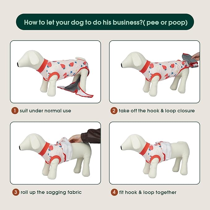 Kuoser Recovery Suit for Dogs After Surgery, Dog Surgical Recovery Suit Female Male Spay Neuter, Anti-Licking Dog Onesie for Abdominal Wounds Skin Disease, Pet Surgery Bodysuit Cone Alternative, XS