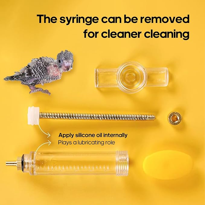 8 Pcs Bird Feeding Syringe Set Feeding Tubes for Baby Birds Parrot Hand Feeding Syringe Pet Syringe Feeding Tube Stainless Steel Metal Feeding Spoon Small Animals (50ml-Set of Eight)