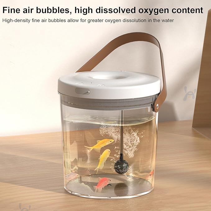 Portable Fish Tank, Lighted Quiet Oxygen Circulation Bowl, 2000mAh Mini Aquarium, Clear Acrylic Aquarium with Filter Pump, Compact Fish Bowl for Reptile Bait Fishing Kids Indoor Outdoor Sensory Play