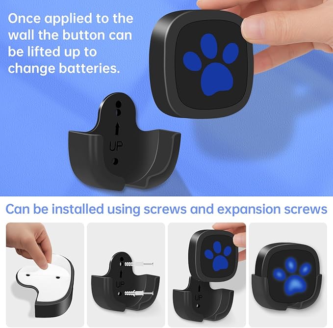 Dog Door Bell for Potty Training, Wireless Dog Doorbell Ring to Go Outside, IP65 Waterproof Touch Buttons, 55 Melodies & 1000 Feet Range