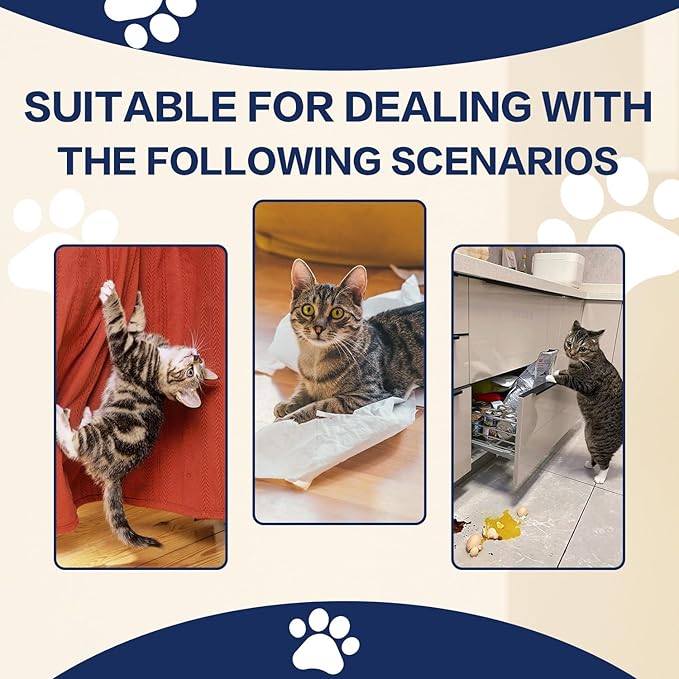 Cat Deterrent Spray - Indoor & Outdoor Anti-Scratch Cat Repellent for Furniture, Sofas, Rugs, Curtains, and Plants, Alcohol-Free & Non-Toxic Formula Repellent