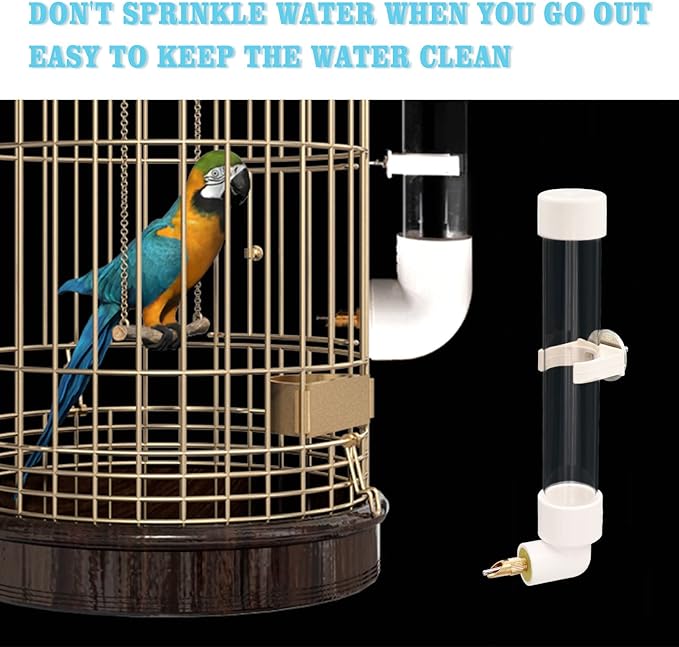 Automatic Bird Water Bottle - No Drip Hanging Drinker for Small Pets Birds Parrots Parakeets Finches Cockatiels