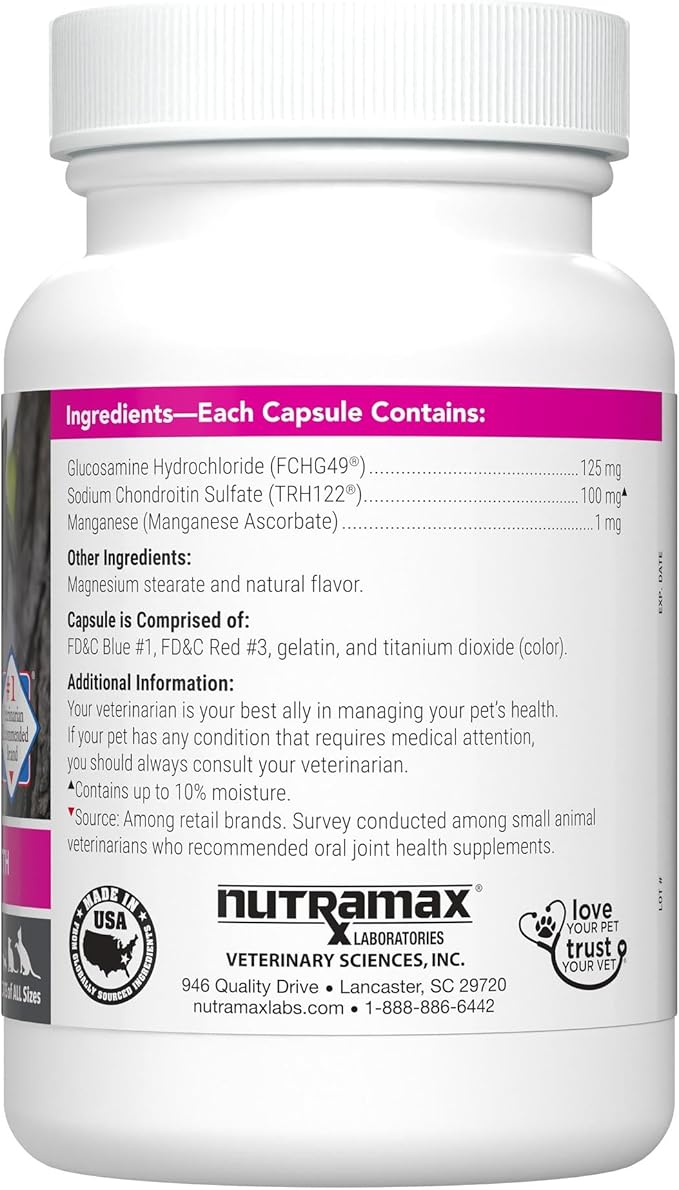 Nutramax Cosequin for Cats Joint Health Supplement,Contains Glucosamine for Cats,Plus Chondroitin,Supports Healthy Joints,for-All Breeds and Sizes,Sprinkle Capsules,55 Count (Pack of 2)