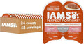 IAMS Perfect Portions Sensitive Digestion & Skin Wet Cat Food Pate, Adult Grain Free Pate, Turkey Recipes, (24) 2.6 oz. Twin-Pack Trays
