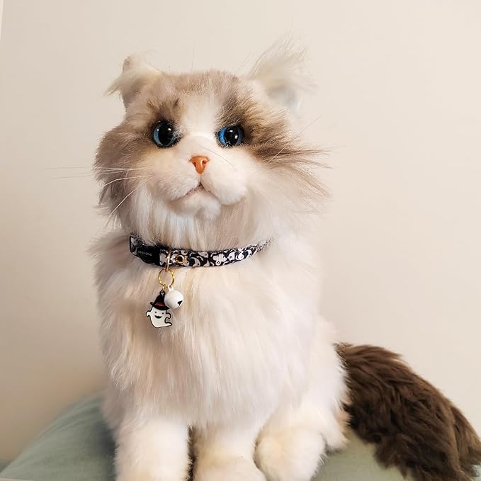 2 Pack Breakaway cat Collars with Bell,Safety Quick Release Pendant Cute Kitten Collar,Adjustable 20-30cm (Halloween4, 20-30cm)
