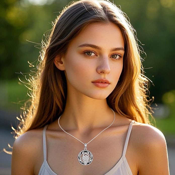 KZX Cat/Dog/Phoenix/Eagle/Whale/Shark/Puffin/Starfish/Chicken/Butterfly/Owl/Bee/Frog/Seahorse Necklace Sterling Silver Animal Pendant Jewelry Gift for Women