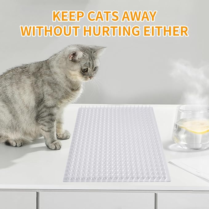 Mardili Cat&Dog Repellent Outdoor/Indoor Spike scat mat, Garden Scat Mats,Set of 8