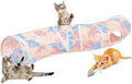 Glittme Cat Tunnel - S-Shape Peekaboo Cave with Toys, Foldable Tubes for Indoor Cats, Rabbits, Puppies, Guinea Pigs