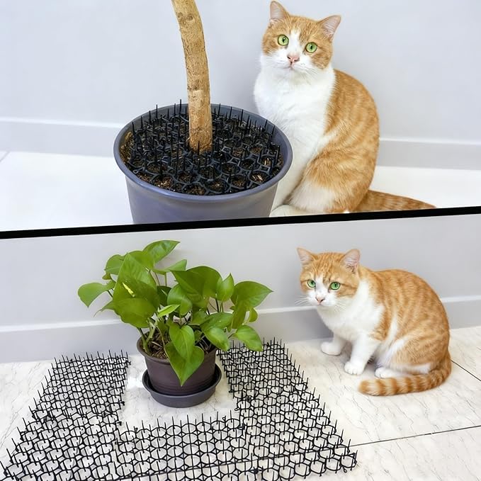 15 Pack Cat Deterrent Scat Mat with Spikes for Cats Dogs Small Animals Indoor Outdoor Total 5 Square Feet