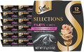 Sheba Selections Filets in Broth, Adult Cat Food Wet Recipe, Meal Complement, Wet Cat Food Variety Pack, Chicken & Shrimp Recipe, 1.3 oz. Cups, 12 Count
