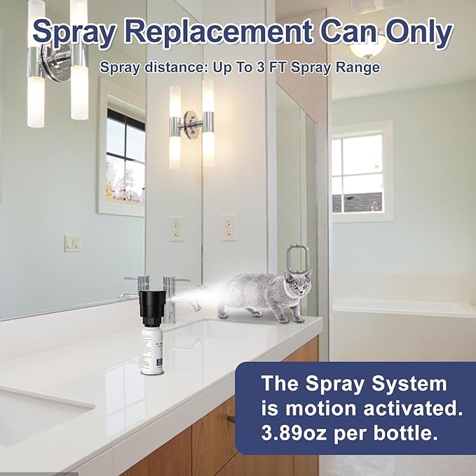 Spray Deterrent Device Refill for Motion Activated Cat Deterrent System - Safe Dog & Cat Spray Deterrent for Counters & Trouble Areas - 3.89oz Total 1 Pack
