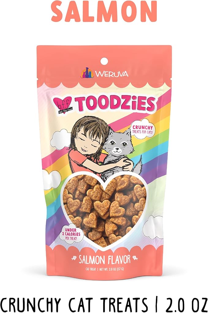 Weruva BFF Toodzies, Salmon Crunchy Cat Treats, 2oz Bag
