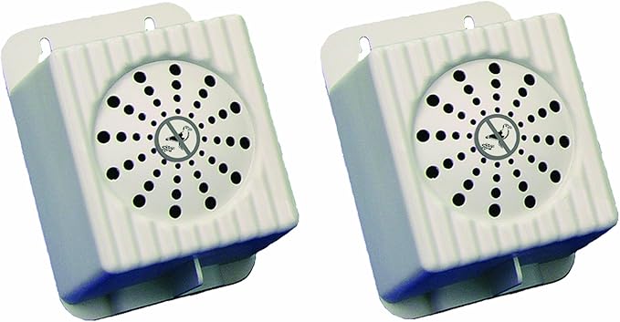 Bird B Gone - MMSONIC-SP2 Sonic Satellite Speakers - Amplifies Sonic Bird Deterrent Coverage - Boosts Area Protection by 2 Acres - Weatherproof - Easy Setup - for Bird Chase Units