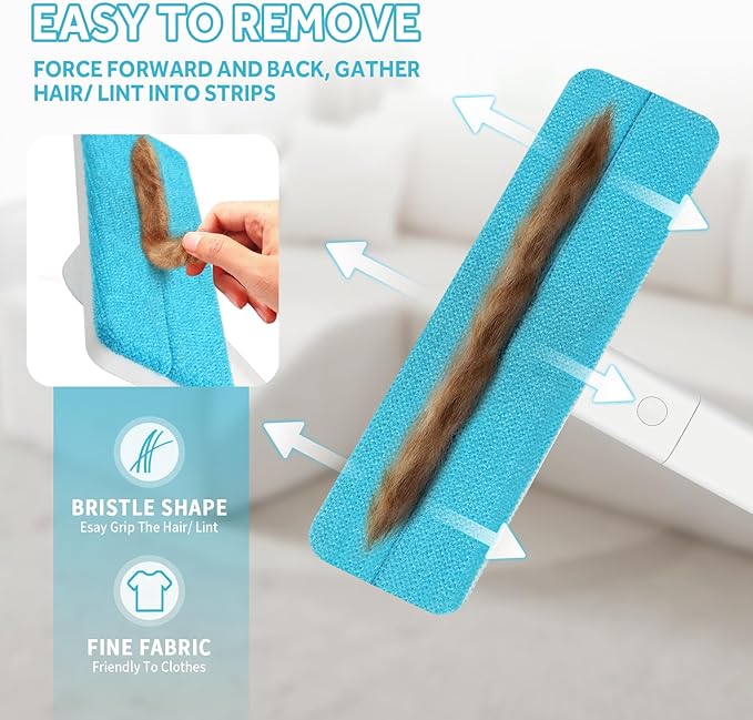 Pet Hair Removal Tool - Pet Hair Remover for Cat & Dog Hair Cleaning, Carpet Rake for Fabric Furniture, Pet Carpet Cleaner Come with Adhesive Hook Convenient to Hang & Store, an Ideal for Pets Owners