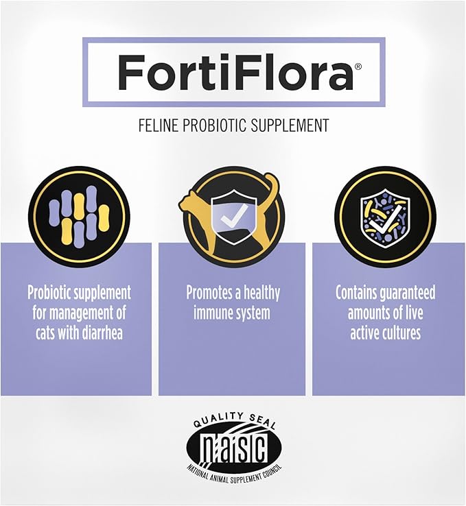 Purina Pro Plan Veterinary Supplements FortiFlora Daily Probiotics for Cats for Digestive Gut Health and Diarrhea - 30 ct. Box