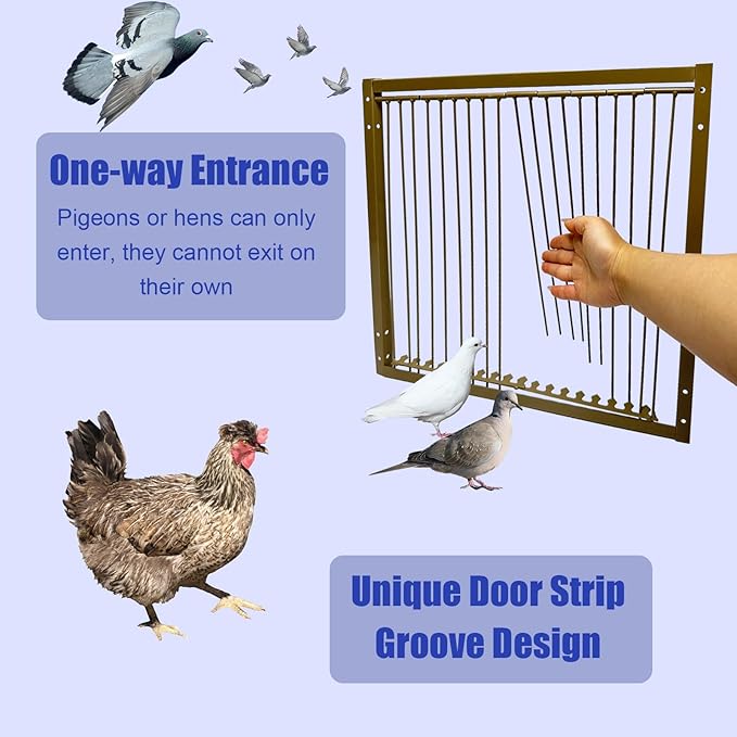 15" H Chicken Pigeon Trap Cage Birdcage Small Animal Trap Cage with Escape-Proof Design for Bird Turkey Duck Dove (23.6" L x 23.6" W x 15.7" H)