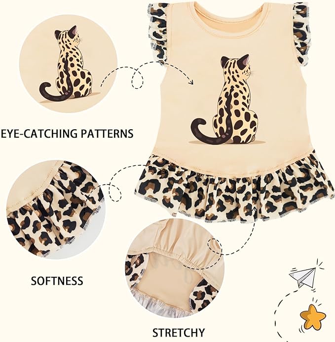 XPUDAC 4 Pack Dog Dresses Cute Printed Puppy Clothes for Small Dogs Girl Chihuahua Doggie Outfits Tank Top Vest Dresses Cat Apparel，Small(Chest-15.6")