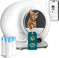 Petcove – Automatic Self Cleaning Litter Box – PurrTek Smart Automatic Litter Box for Multi-Cat Homes with Smart App Control (5GHz Wi-Fi), Triple Odor Control Quiet Operation & Advanced Safety Sensors