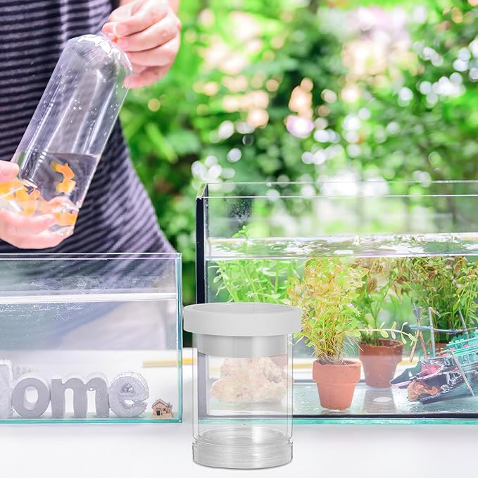 IMIKEYA Floating Aquarium Fish Breeding Box and Egg Incubator Isolation Chamber White Small Size Floating Hatchery for Guppy and Small Fish Fry