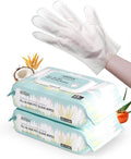 400 Unscented Pet Wipes for Paws and Butt Plant Based Hypoallergenic Pets Cleansing & Deodorizing Anal Gland Hygienic Puppy Wipes for Dogs (50 Count-Glove Wipes, Unscented)