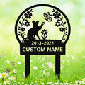 Custom Cat Grave Marker Outdoor, Personalized Metal Cat Memorial Grave Stake with Name and Date, Outdoor Waterrproof Cats Memorial Plaque