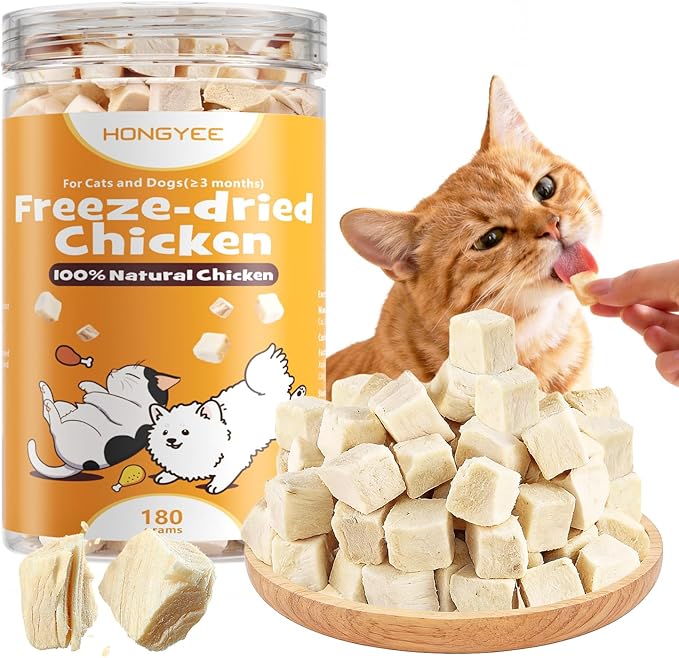 180g Pet Chicken Freeze-Dried Treats, Cat Snacks, 100% Natural High-Protein, Suitable for Both Cats and Dogs