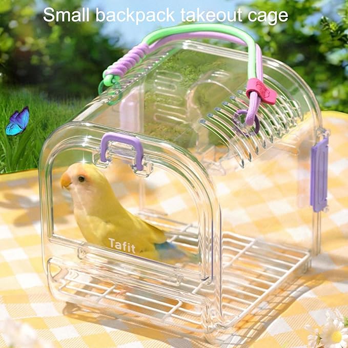 Light Weight Pet Carriers Transparents Portable Bird Cage with Removable Tray for Budgies and Small Birds Travel Cage with