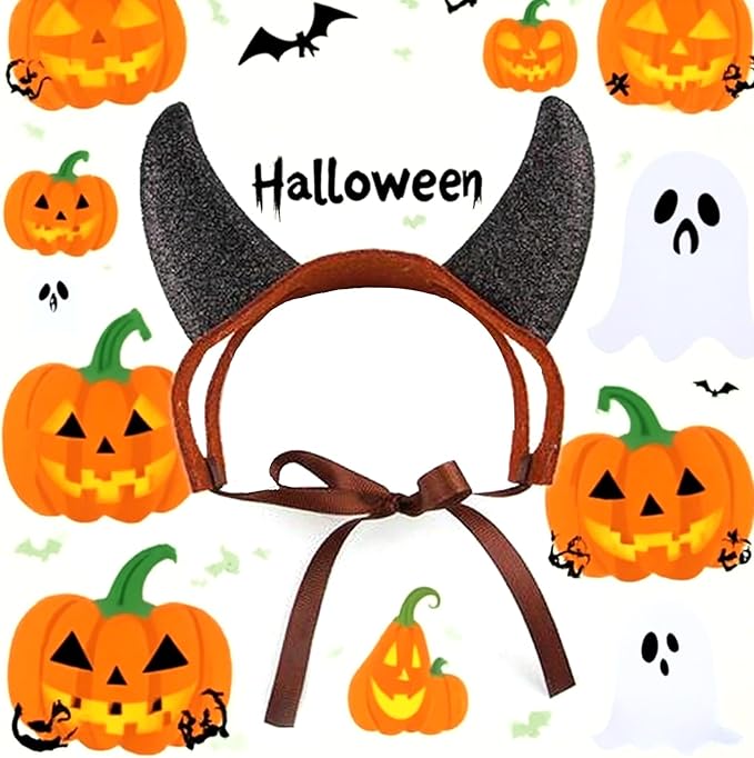 2-Pc Pet Halloween Party Costume-Puppy Party Adjustable Hats with Cool Cape Soft Costume Accessory for Small Medium Dogs and Cats