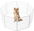 SunsGrove Indoor Dog Playpen, 32 Inch 2 Panels Play Pen for Small and Medium Dogs, Easy Setup Anti-Rust Pet Fence, White