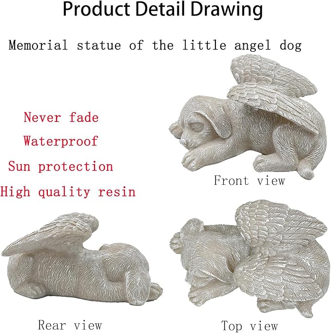 Small Dog Memorial Gifts for Loss of Dog,Resin Pet Memorial Statues,Forever My Guardian Angel Memorial Gifts