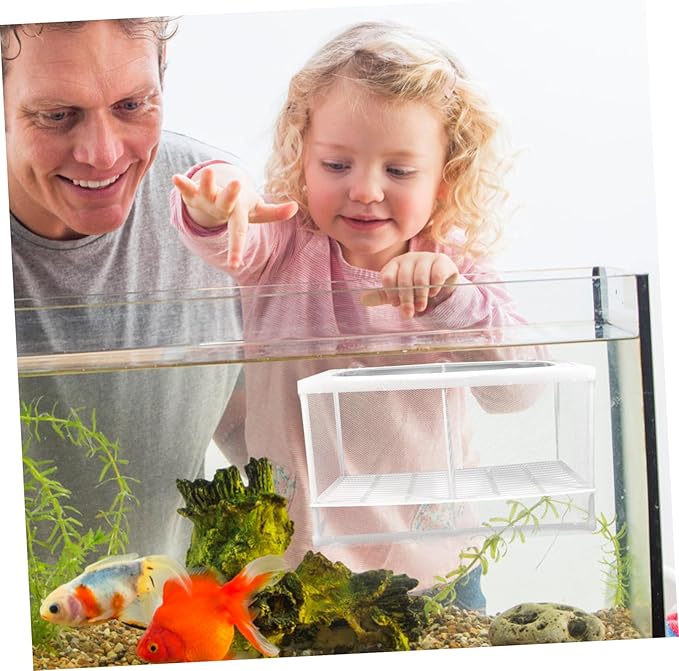 2Pcs Fish Tank Breeding Box with Suction Cup Aquarium Isolation Net and Partition Large Capacity Fish Hatchery Incubator for Separating Fish and Improving Survival Rate