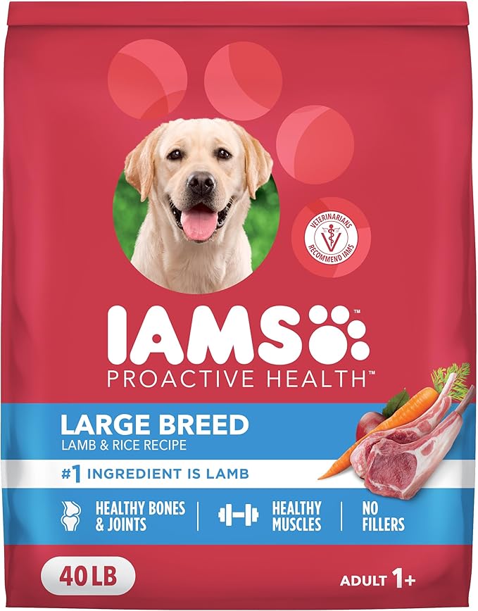 IAMS Proactive Health Large Breed Adult Dry Dog Food Lamb & Rice Recipe, 40 lb. Bag