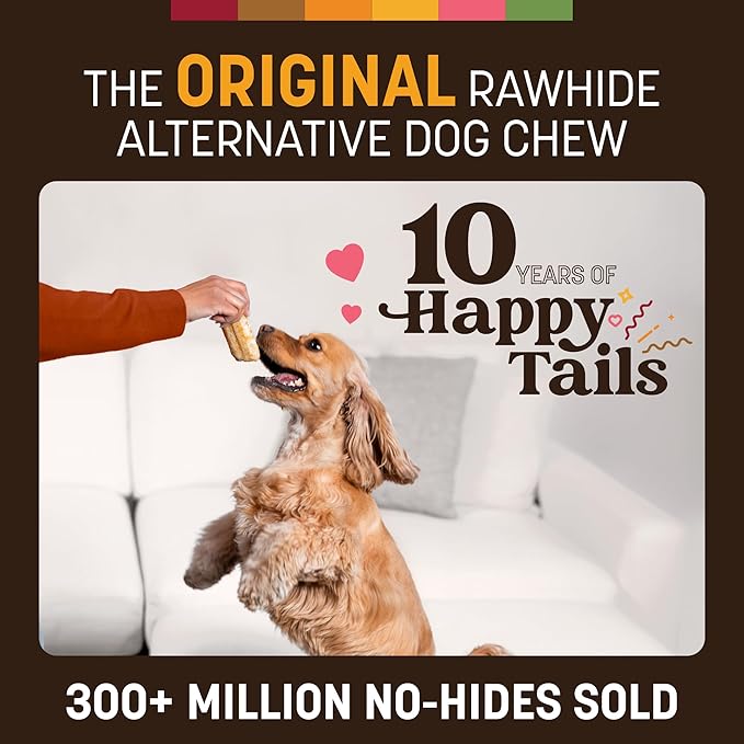 Earth Animal No Hide Chews - from The Grill Rolls Grilled Cheese Vegetarian Flavor Rawhide Free Small Dog Chews - 6 Count