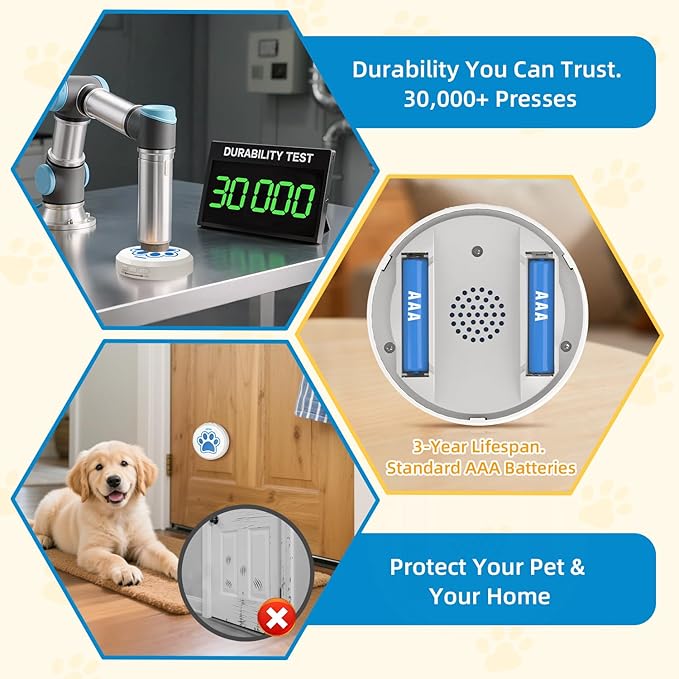 ChunHee Dog Training Bells for Door to Go Outside – Puppy Potty Training Bell, Chew-Resistant Design, 36 Ringtones, 0-115dB Adjustable Volume, Easy Way to Train Dogs to Signal Outside