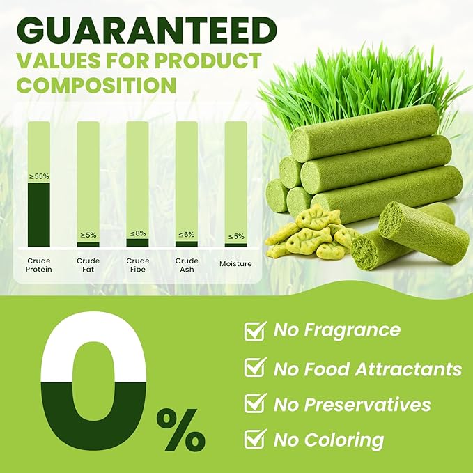 Cat Grass Sticks, 60 g Cat Grass Teething Stick and 50 g Cats Treats, Natural Dental Chews for Teeth Cleaning & Hairball Relief Teething Sticks for Indoor Cats Grain-Free
