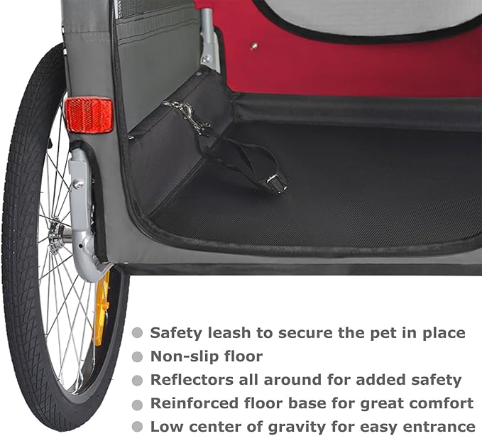 DOGGYHUT® Premium Large/XL Pet Bike Trailer & Stroller for Large Sized Dog or Multiple Small Dogs,Low Center of Gravity,Parking Brakes,Easy Folding Frame,Bicycle Carrier