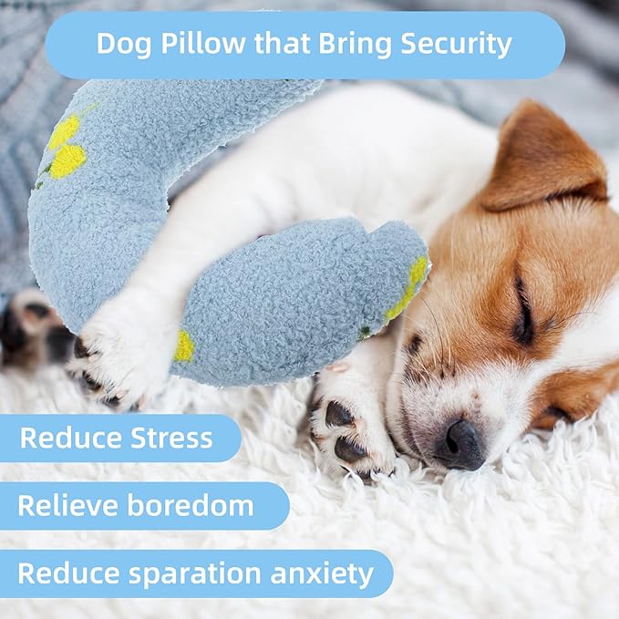 Dog Pillow Dogs Calming Pillow Soft Neck Pillow Anxiety Relief Sleeping Toy Ultra Soft High Density Washable Gift for Better Small Cats Joint