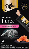 Sheba Premium Puree Cat Treats Lickable Smoked Salmon Flavor, 0.49 oz. Tubes, 4 Count (Pack of 11) – Total 44 Count