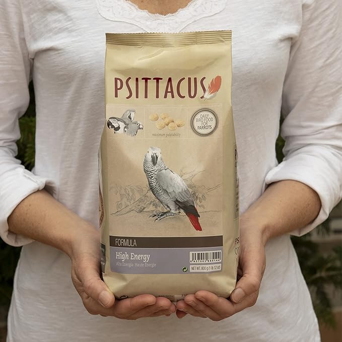 Psittacus High Energy 1.76 lb | Complete Pellet Diet for African Greys, Macaws and Other African Parrots | Premium Food for Birds, 100% no-GMO