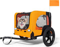 Heavy-Duty Dog Bike Trailer & Collapsible Pet Carrier for Bike with 16-Inch All-Terrain Wheels, Universal Hitch, Safety Flag & Weather-Resistant Design for Outdoor Adventures