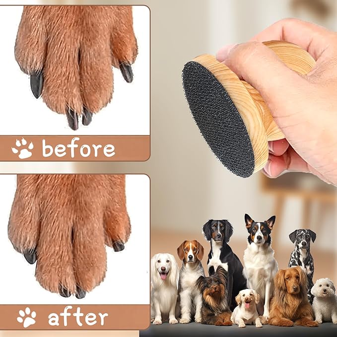 DAUNZMR Dog Nail File with 4 Pcs Replaceable Sandpaper, Nail Grinder Board for Dogs & Cats