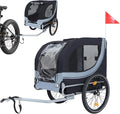 Large Dog Trailer for Bike, Folding Bike Trailer for Dogs with 18.9" Wheels, 120LB Capacity All-Terrain Pet Carrier, Universal Bicycle Coupler