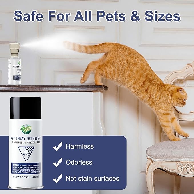 Spray Deterrent Device Refill for Motion Activated Cat Deterrent System - Safe Dog & Cat Spray Deterrent for Counters & Trouble Areas - 3.89oz Total 1 Pack