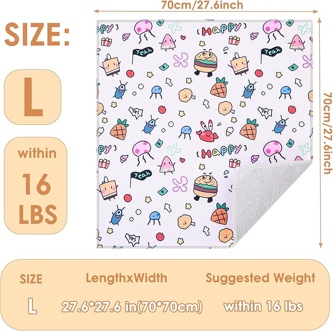Cat Grooming Wrap for Cutting Nails, 27.5 * 27.5in Self-Adherent Cat Scratching Blanket for Nail Clipping Ear Cleaning Teeth Brushing Cats Anti-Scratch/Escape Swaddle Restraint Bag (White)