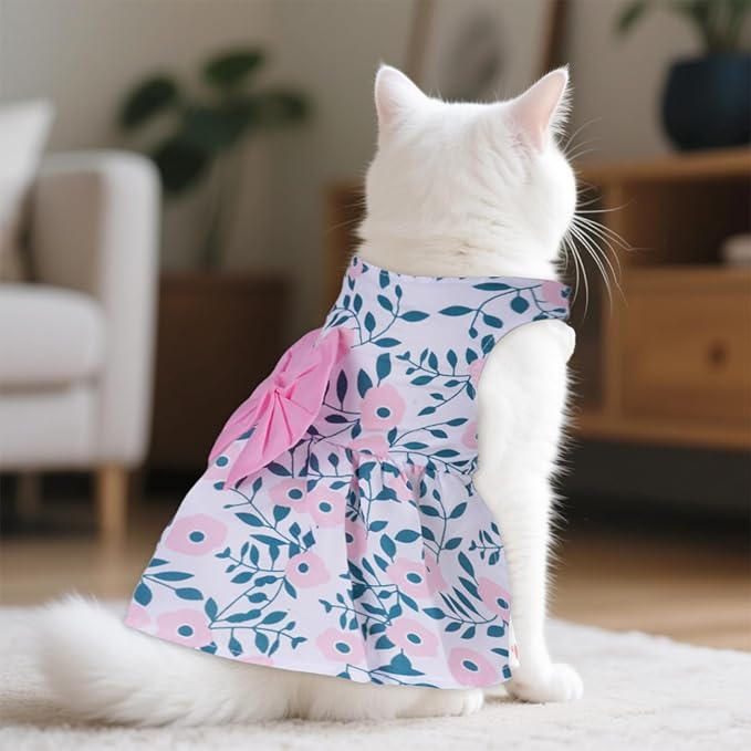 choyaxo Floral Dog Dress Cute Dog Skirt Pet Dress Summer Pet Clothes for Puppy Small Cats