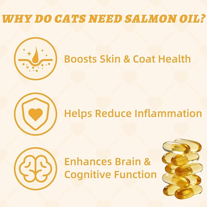 Wellix 13.05oz Salmon Oil for Cat Treats - Omega-3 for Skin and Coats Supports - Taurine, Vitamins Treats for Indoor Cats - Healthy Crunchy Kitten Snacks for Training,Food Toppers